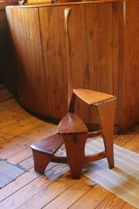 The iconic Esherick library steps have curved stretchers joining the risers.