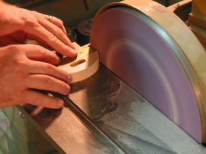 The disc sander makes short work of shaping the fence assembly.