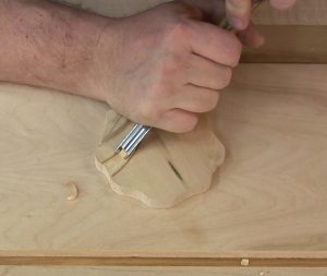 The push cut is one of the basic carving chisel cuts all woodcarvers need to know.