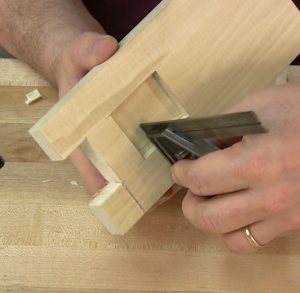 Controlling the chop cuts precisely is important. Be sure the mortise walls are perfectly square.
