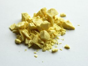 Sulphur inlay uses one of the most prevalent elements in the universe, sulfur.