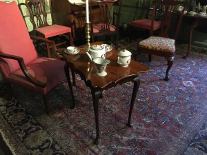 The Belden tea table in situ at the Webb Deane Stevens Museum in Weathersfield, CT.